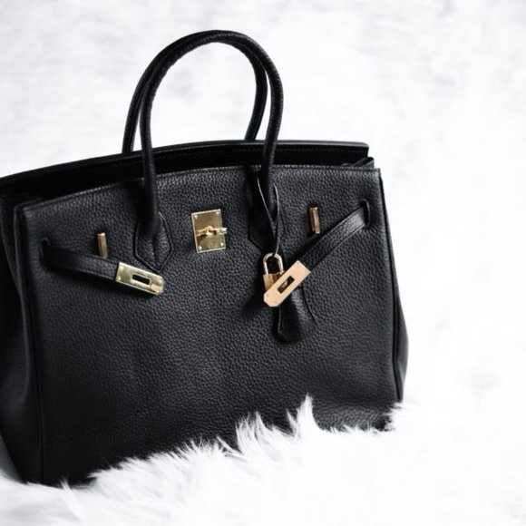 Cherish Kiss Handbags - CHERISH KISS bag 35 cm black with pink interior
